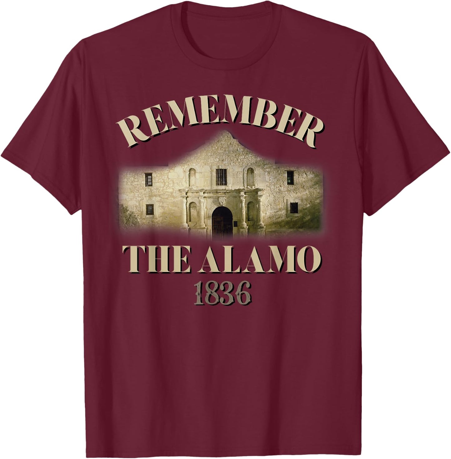 Remember The Alamo Souvenir History Alamo T-Shirt - T-Shirt | Maroon