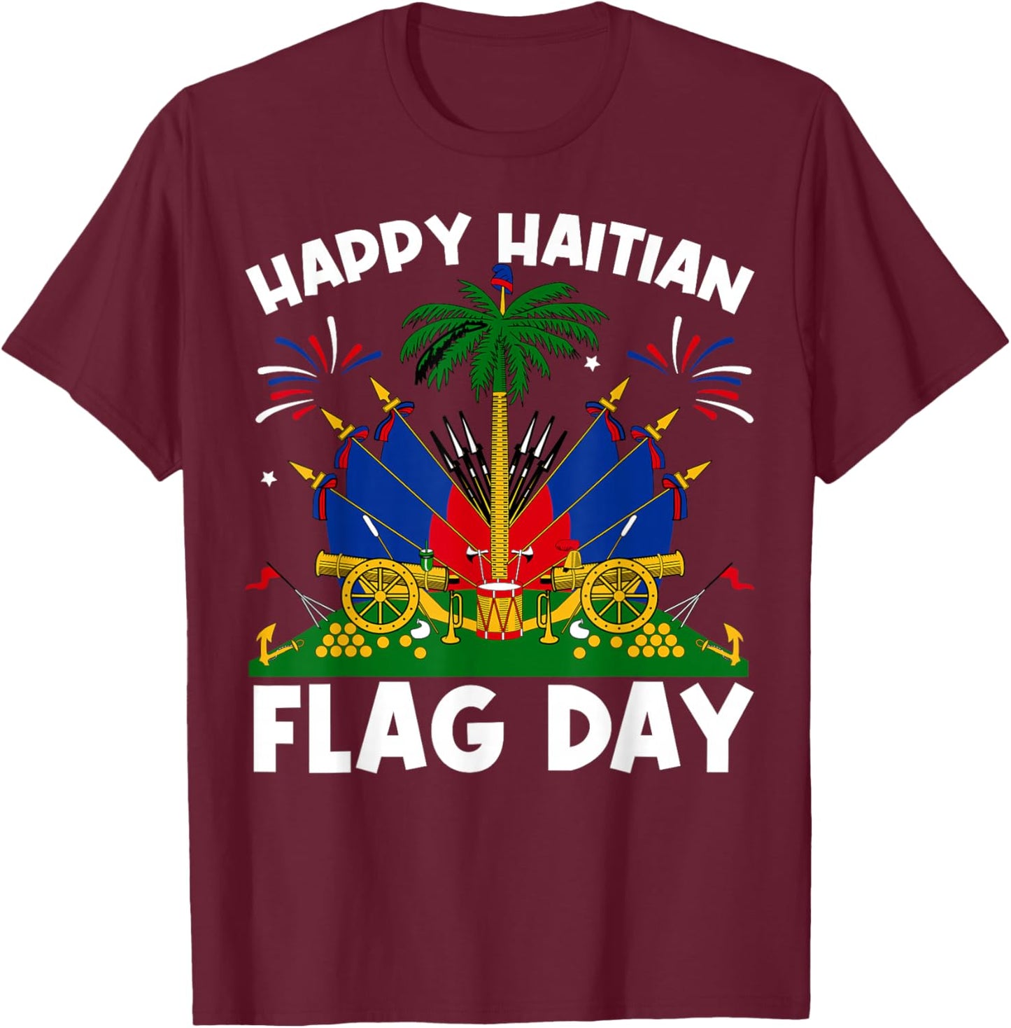 Haitian Flag Day Men Women Kids T-Shirt - T-Shirt | Maroon