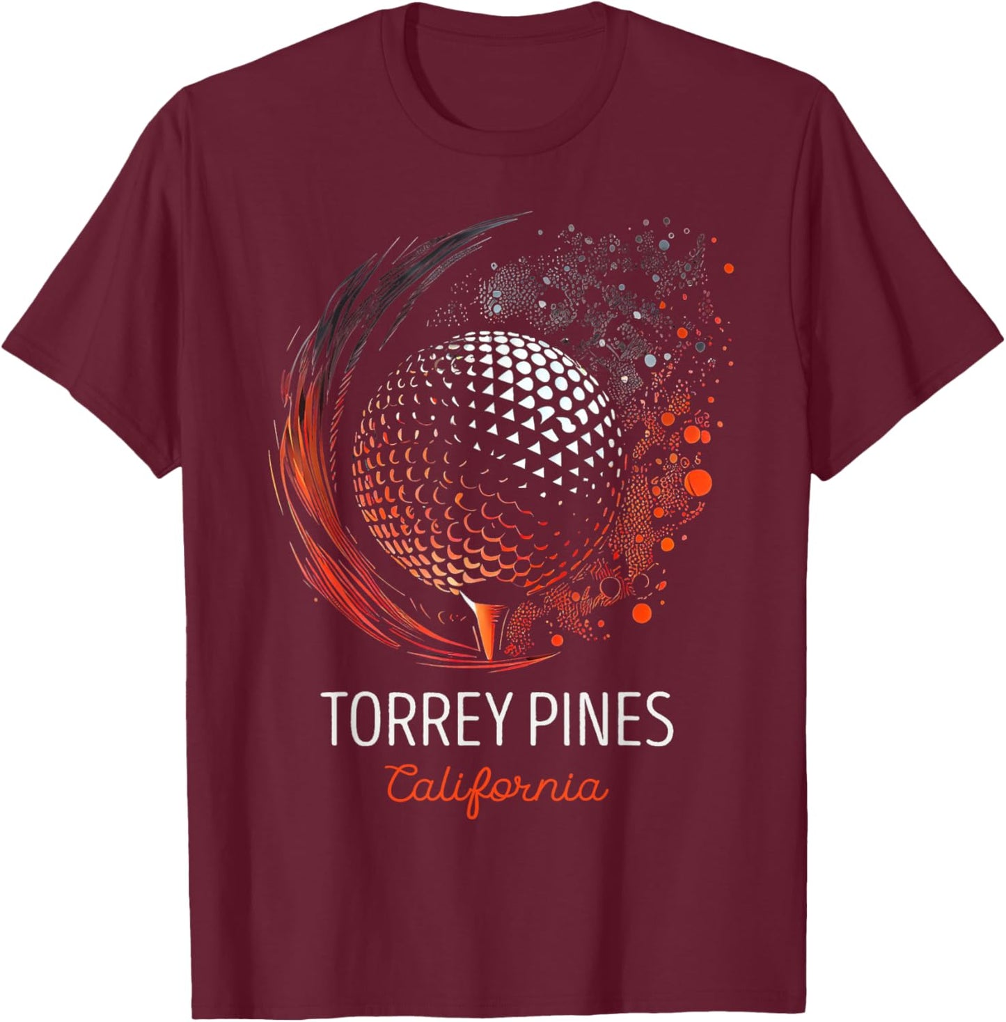 Golf Golfing Torrey Pines T-Shirt - T-Shirt | Maroon