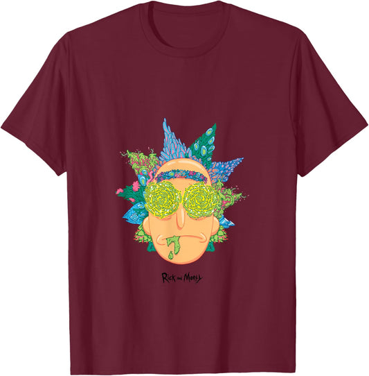 Offizielle psychedelische Rick Face Art PAPL205 T-Shirt - T-Shirt | Maroon