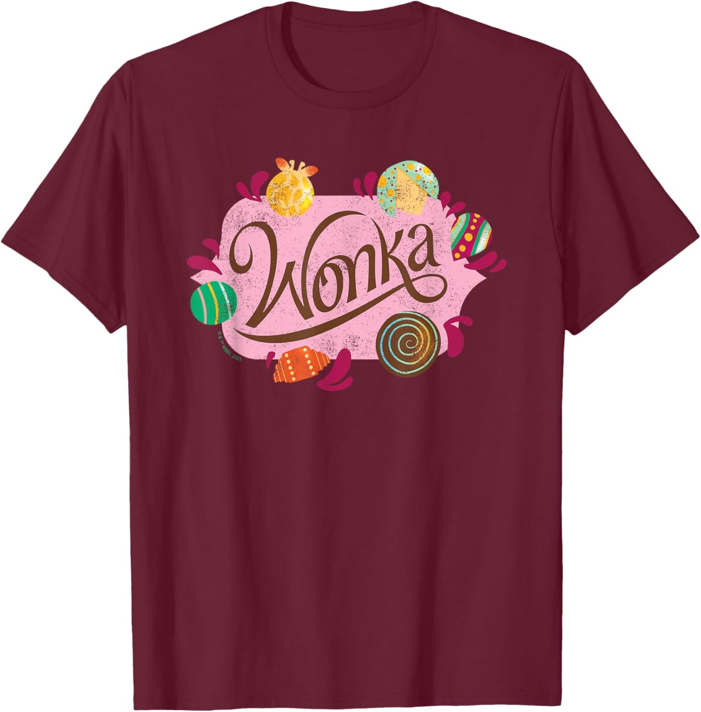Wonka - Logo & Candy T-Shirt - T-Shirt | Maroon
