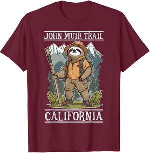 California Hiking Trail John Muir Trail Souvenir Nature Fan T-Shirt - T-Shirt | Maroon
