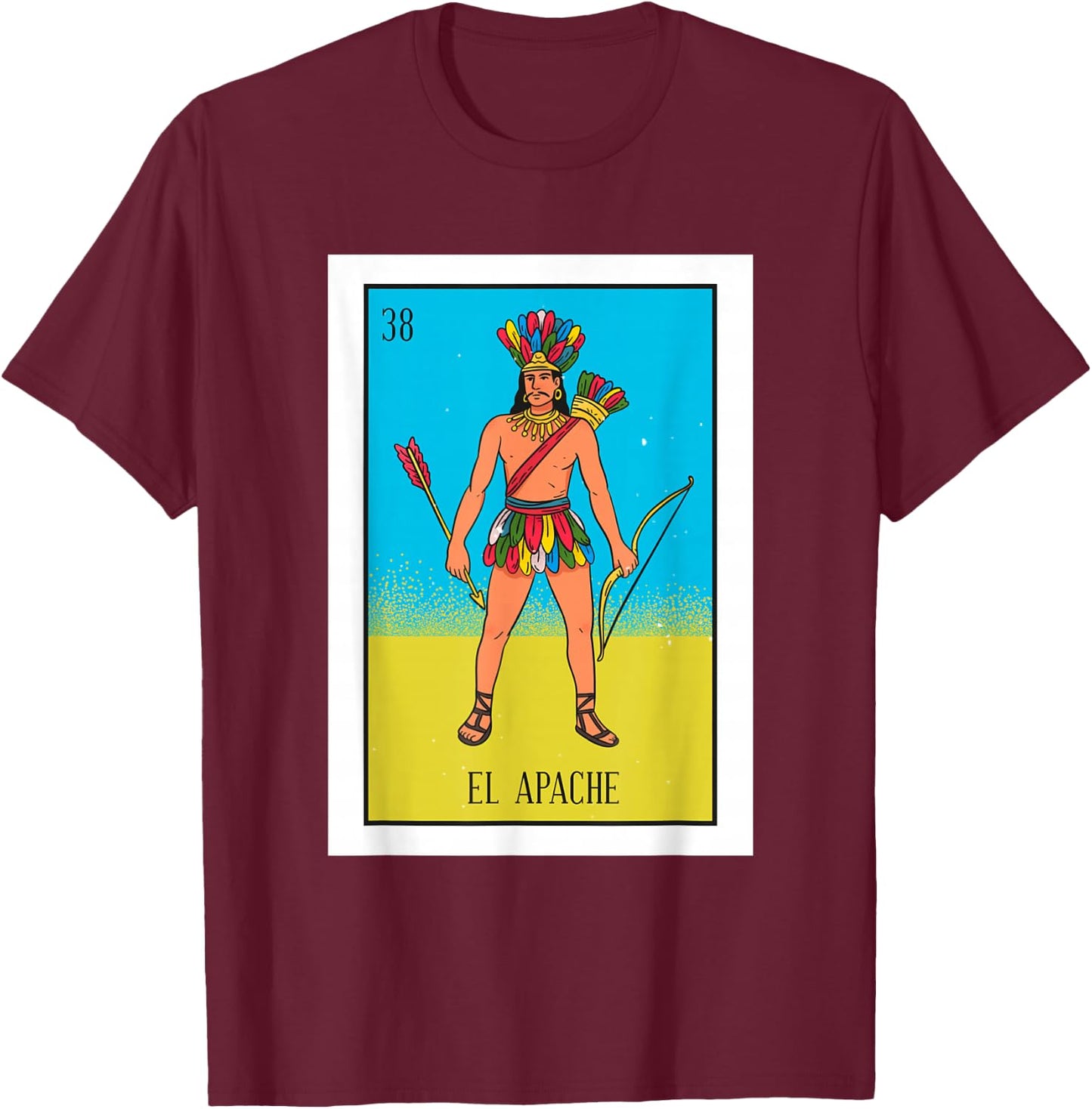 El Indio Lottery Gift The Indian Card Mexican Lottery T-Shirt - T-Shirt | Maroon