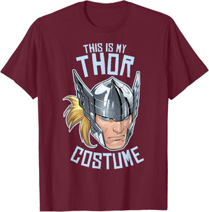 Marvel Thor This Is My Costume Halloween T-Shirt - T-Shirt | Maroon