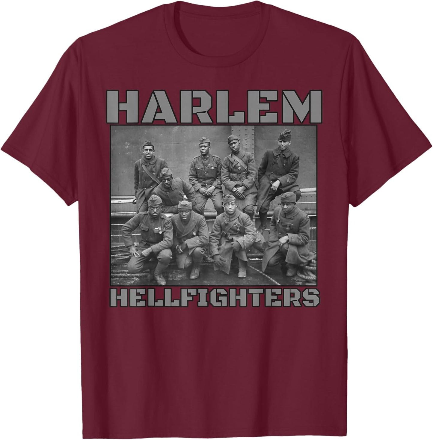 Black Military History USA Black History Harlem Hellfighters T-Shirt - T-Shirt | Maroon