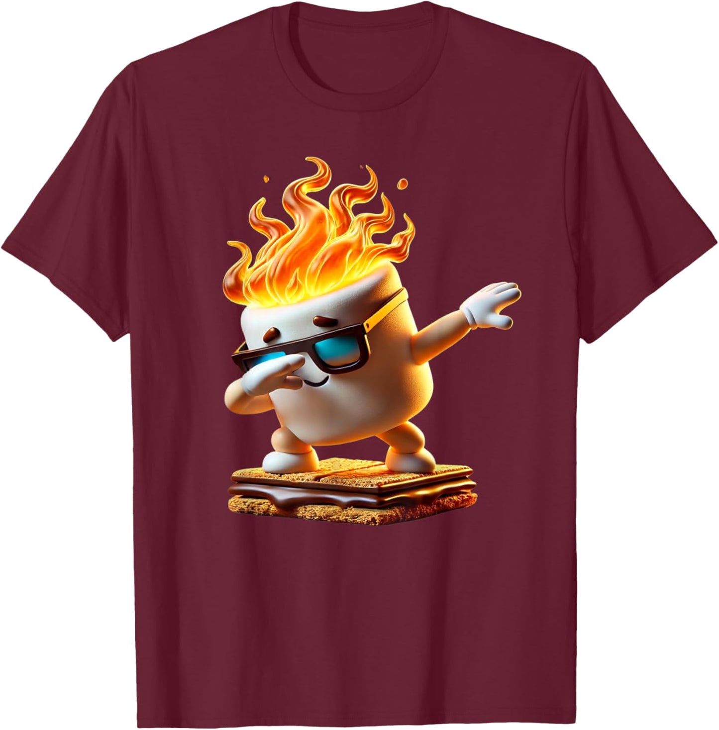 Dabbing Smore Marshmallow Cute Dab Dance Camping Camper Gift T-Shirt - T-Shirt | Maroon