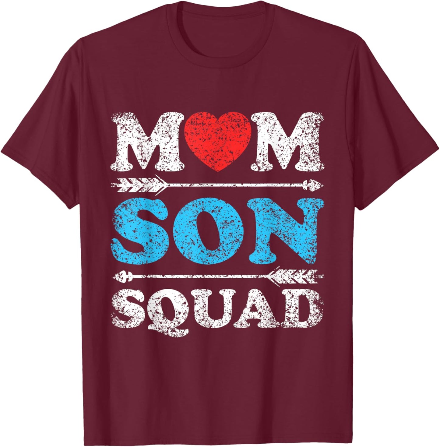 Mom Son Squad Mother's Day Matching Sons Mother Son Mommy T-Shirt - T-Shirt | Maroon