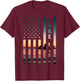 Lake Life Fisherman Sunset American Flag Bass Fishing Boat T-Shirt - T-Shirt | Maroon