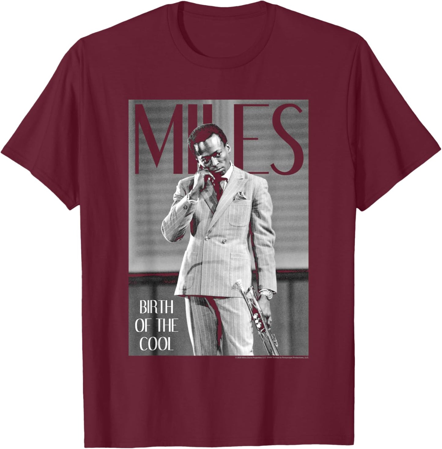 Miles Davis Simply Cool T-Shirt - T-Shirt | Maroon