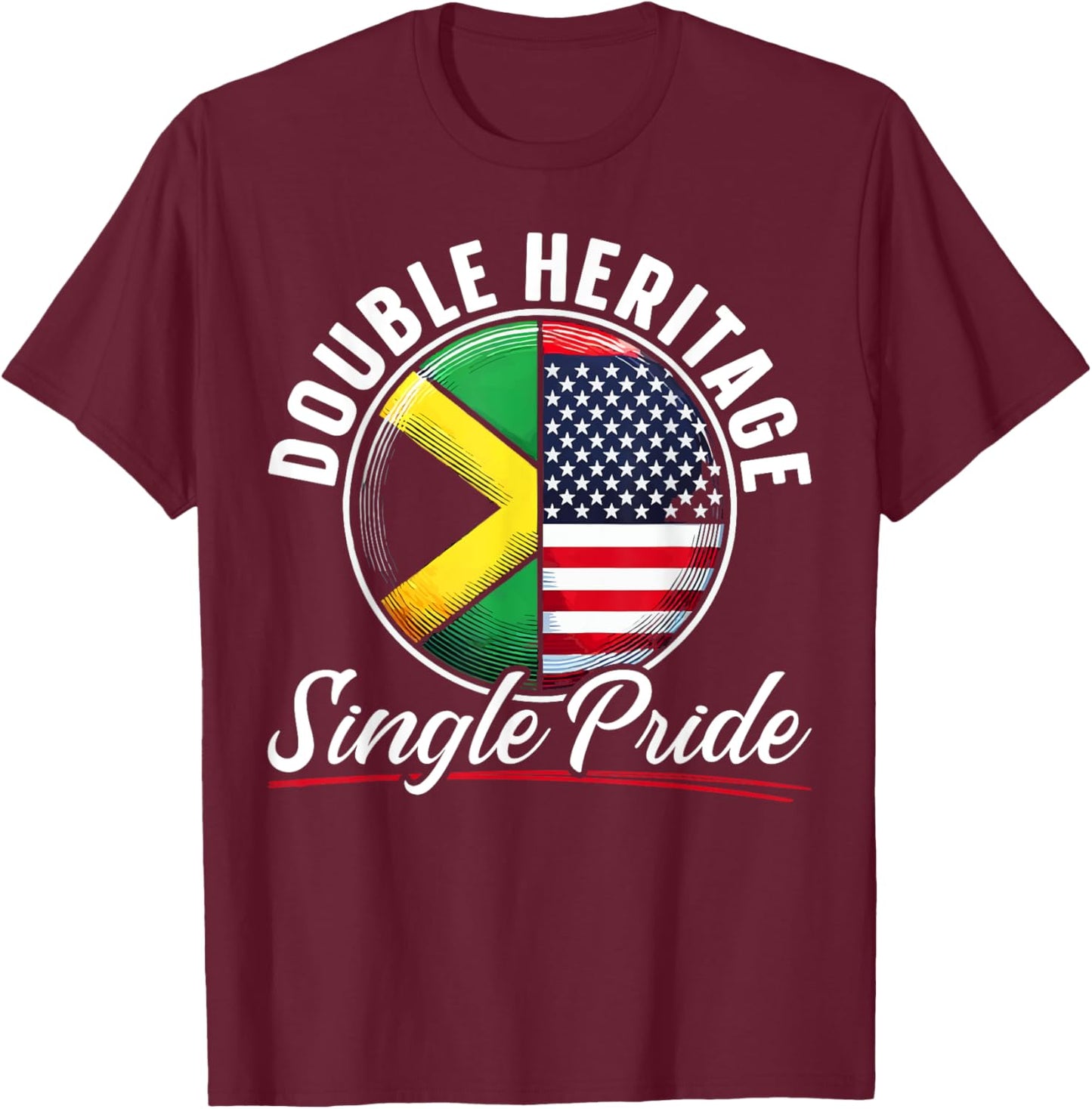 Half Jamaican Half American USA Flag Jamaica America T-Shirt - T-Shirt | Maroon