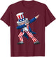 Dabbing Uncle Sam | Funny Dab Dance 4th Of July Gift T-Shirt - T-Shirt | Maroon