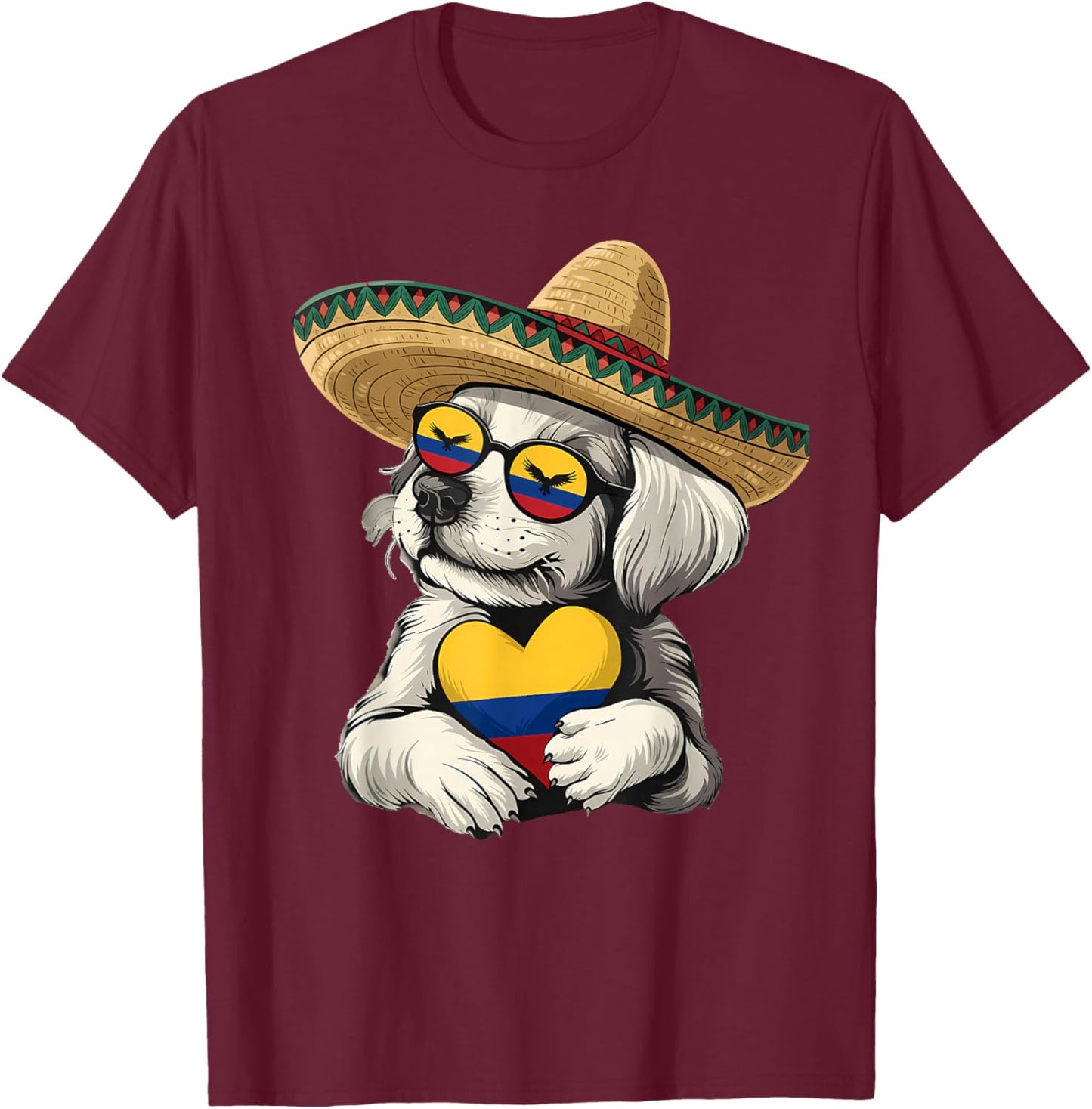 Colombia Flag Colombian Roots Colombian Pride Colombian Flag T-Shirt - T-Shirt | Maroon