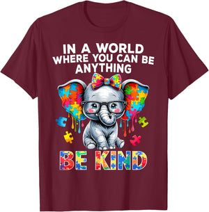 Autism Awareness Elephant Puzzle Autism T-Shirt - T-Shirt | Maroon