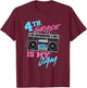 4th Grade Is My Jam - Vintage 80s Boombox Teacher Student T-Shirt - T-Shirt | Maroon