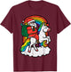 Santa On Unicorn Rainbow Christmas Xmas Toddler Girls Kids T-Shirt - T-Shirt | Maroon