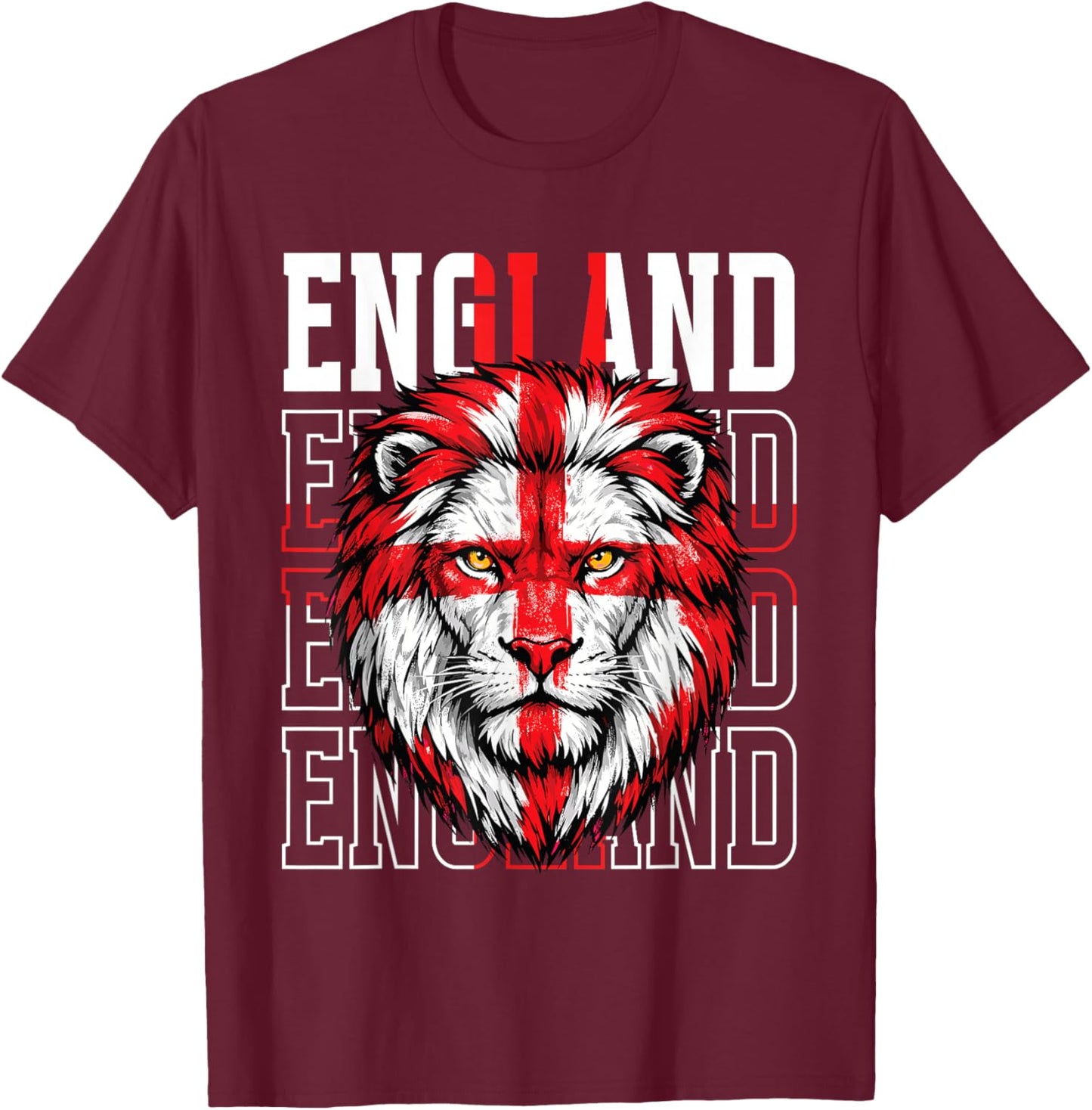 England Fan Englische Flagge Tier T-Shirt - T-Shirt | Maroon