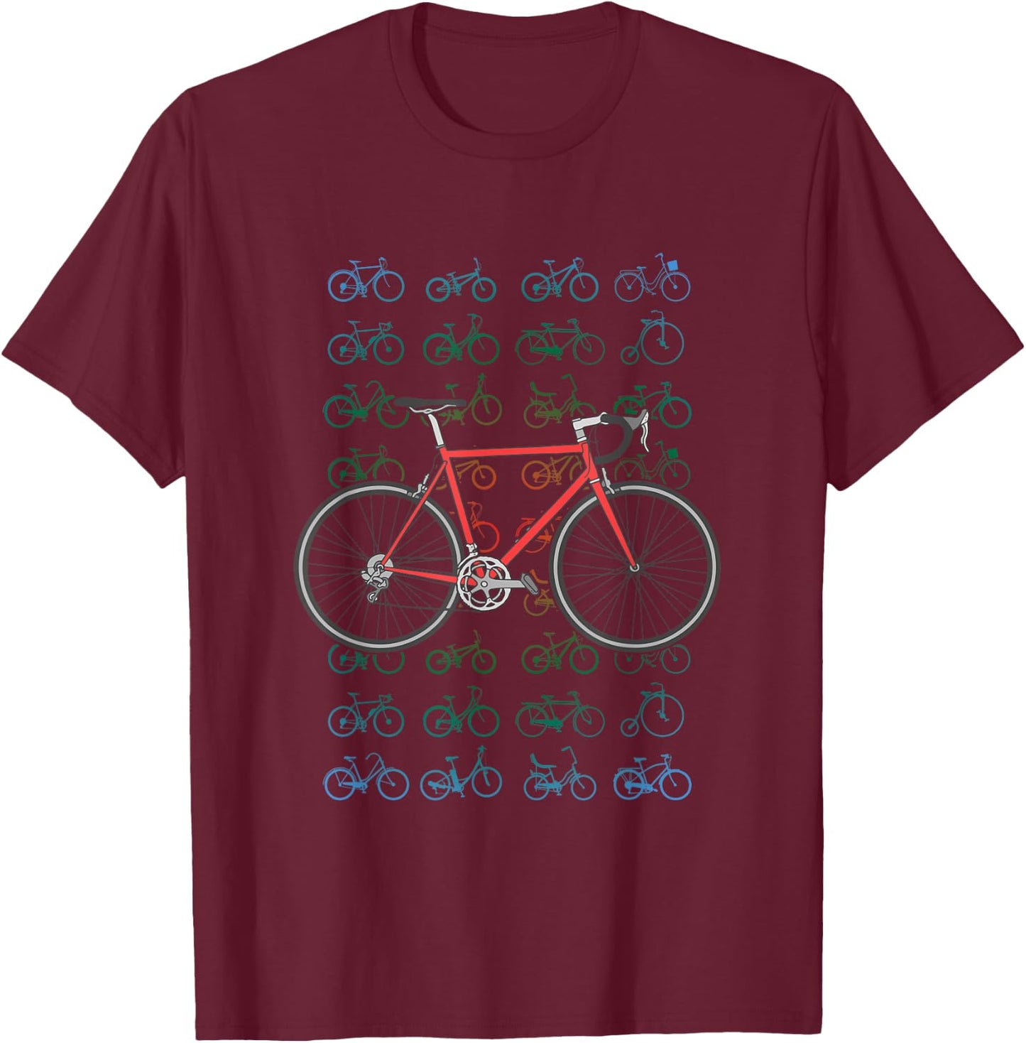 Road Bike Cycling Bicycle Cyclist Road Cyclist T-Shirt - T-Shirt | Maroon