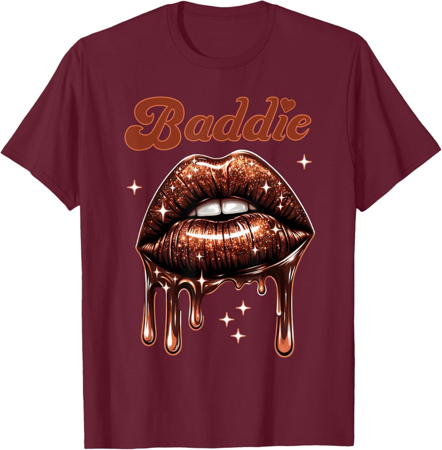 Brown Skin Girl Baddie African American Melanin Queen Latinx T-Shirt - T-Shirt | Maroon