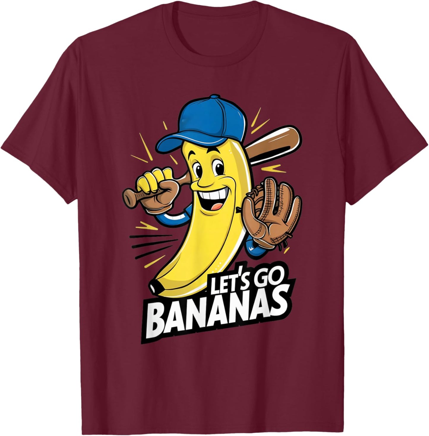 Funny Bananas Shirts Cute Banana Gifts Funny Lets go Bananas T-Shirt - T-Shirt | Maroon
