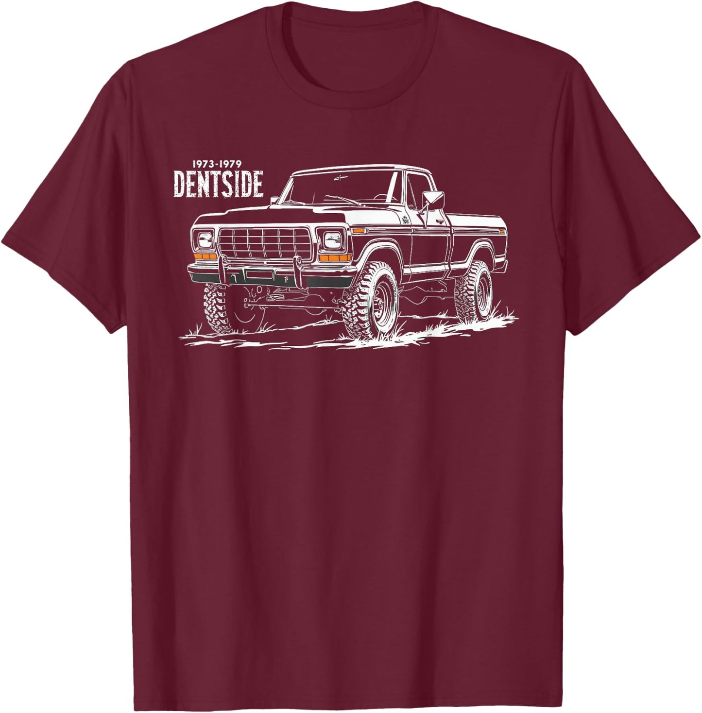 1979 Dentside Truck Silhouette Front Corner Dentside Highboy T-Shirt - T-Shirt | Maroon