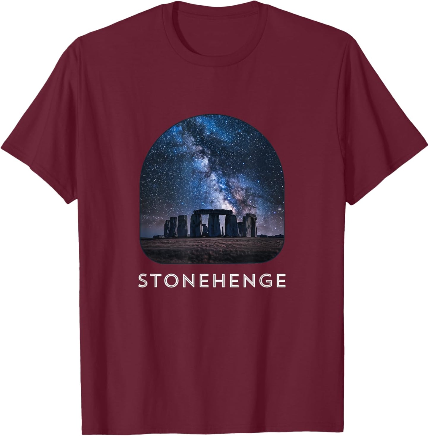 Stonehenge At Night / Stonehenge T-Shirt - T-Shirt | Maroon