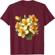Yellow White Vintage Daffodil Flowers Gardeners T-Shirt - T-Shirt | Maroon