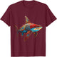 Shark Geometric Animal Anime Abstract Art Shark T-Shirt - T-Shirt | Maroon