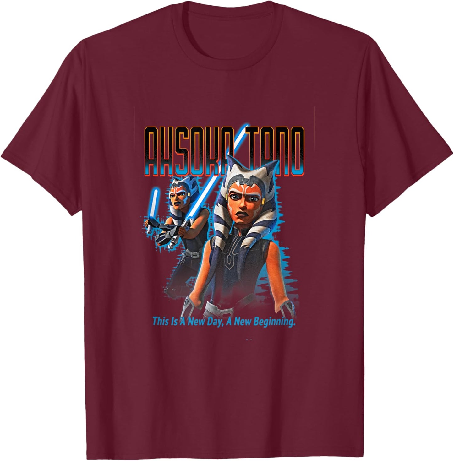 Star Wars: The Clone Wars Ahsoka Tano This Is A New Day T-Shirt - T-Shirt | Maroon