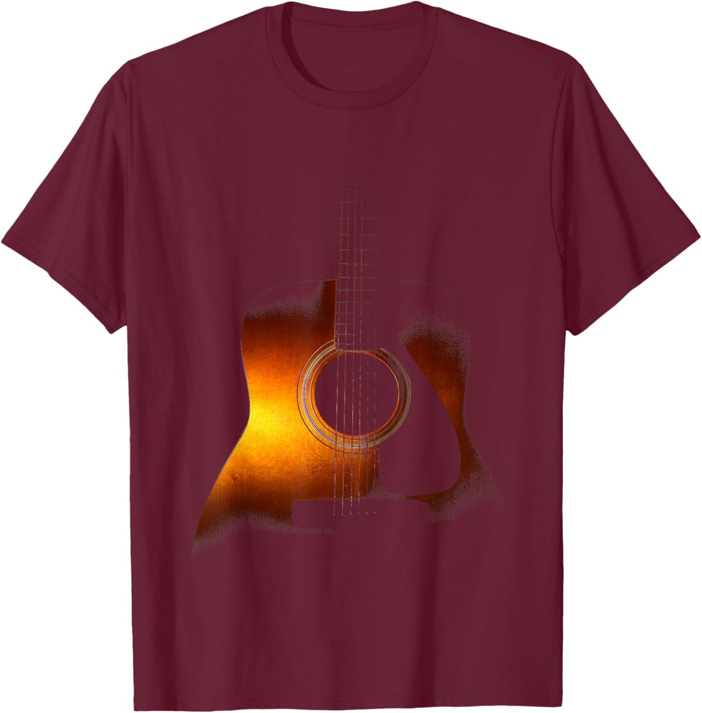 Acoustic Guitar Player Shirt Cool Musician Music Artistic T-Shirt - T-Shirt | Maroon