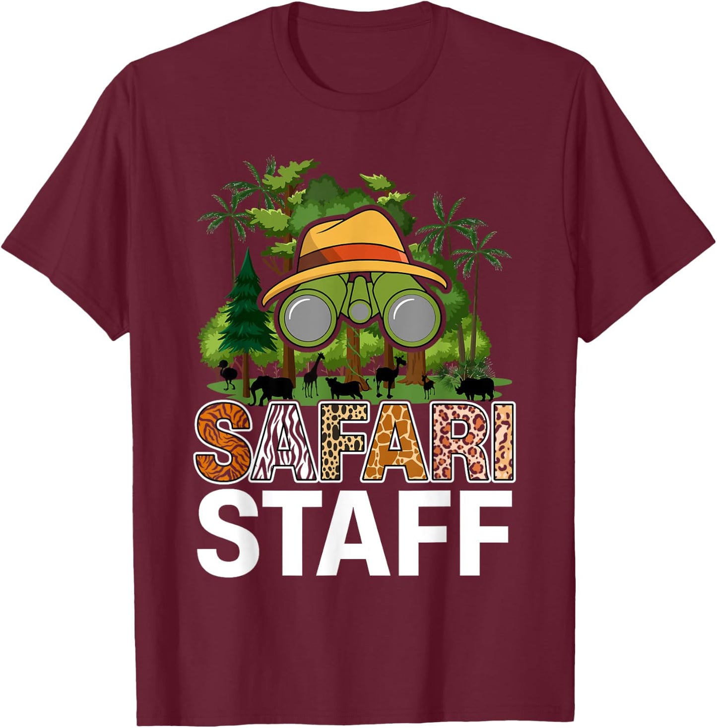 Safari Staff Art Women Zookeeper Costume Zoo Jungle T-Shirt - T-Shirt | Maroon