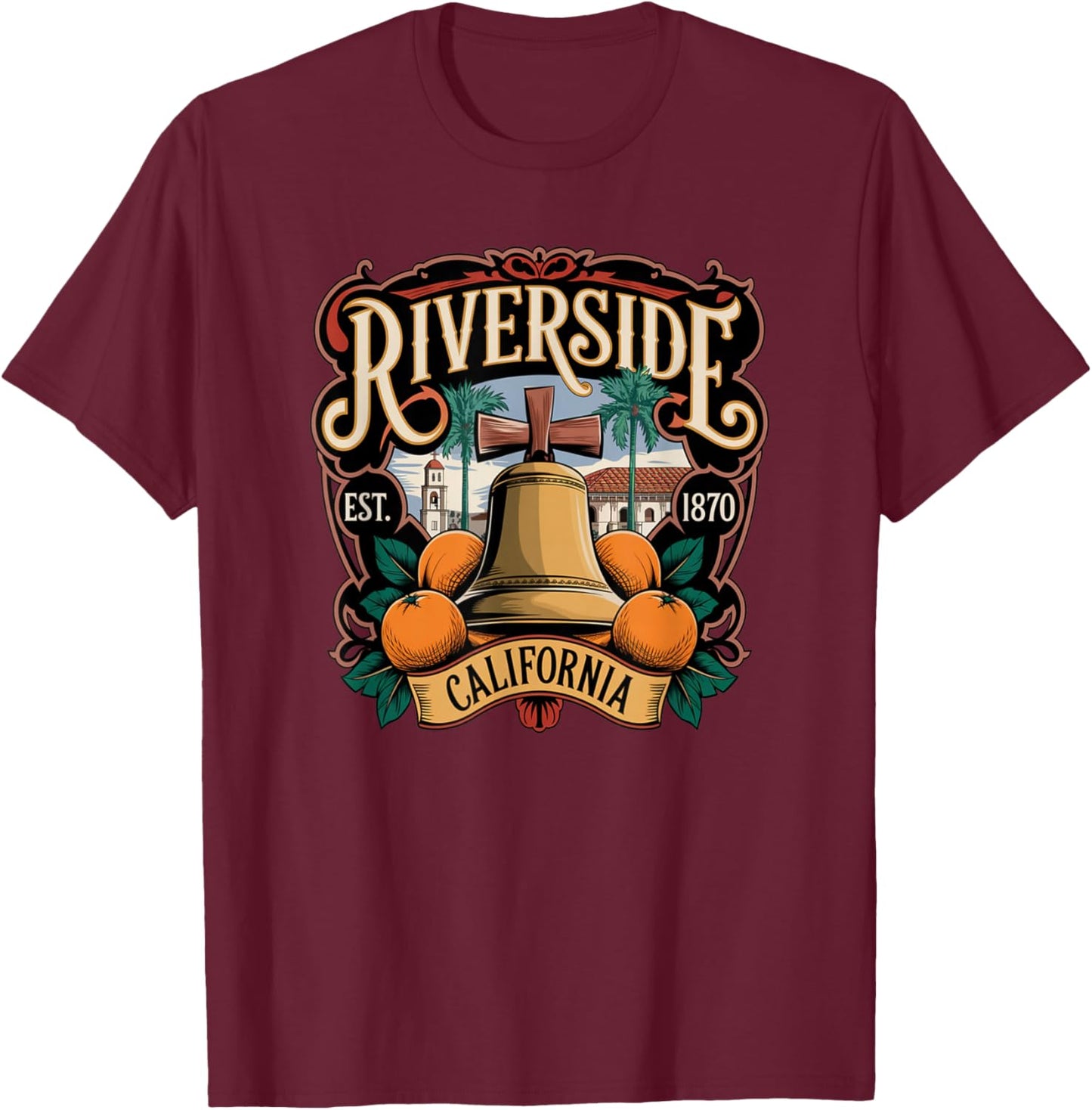 City of Riverside, California T-Shirt - T-Shirt | Maroon