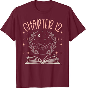 12th Birthday Girls Book Lovers Chapter 12 Its My Birthday T-Shirt - T-Shirt | Maroon