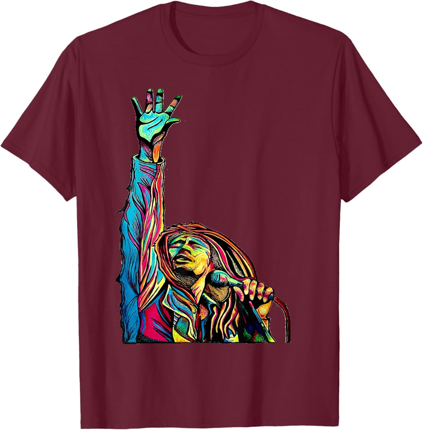 Colorful Reggae T-Shirt - T-Shirt | Maroon