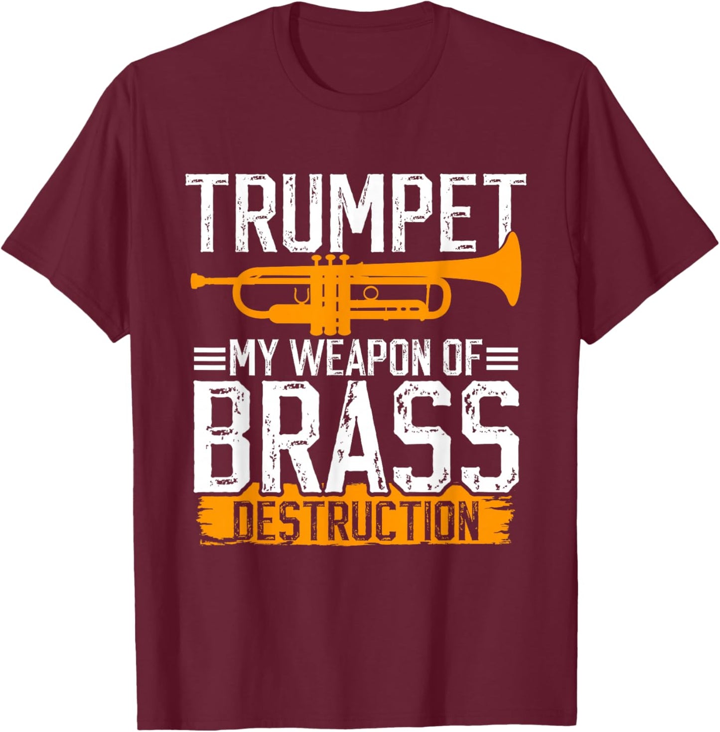 Elegant Trumpet Player Jazz Orchestra Marching Band T-Shirt - T-Shirt | Maroon