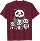 Cute Panda Bear and Cubs Family Mom Mother Gift Women Wife T-Shirt - T-Shirt | Maroon