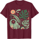 Monstera and Blooms, Monstera Design, Flora Lover. T-Shirt - T-Shirt | Maroon