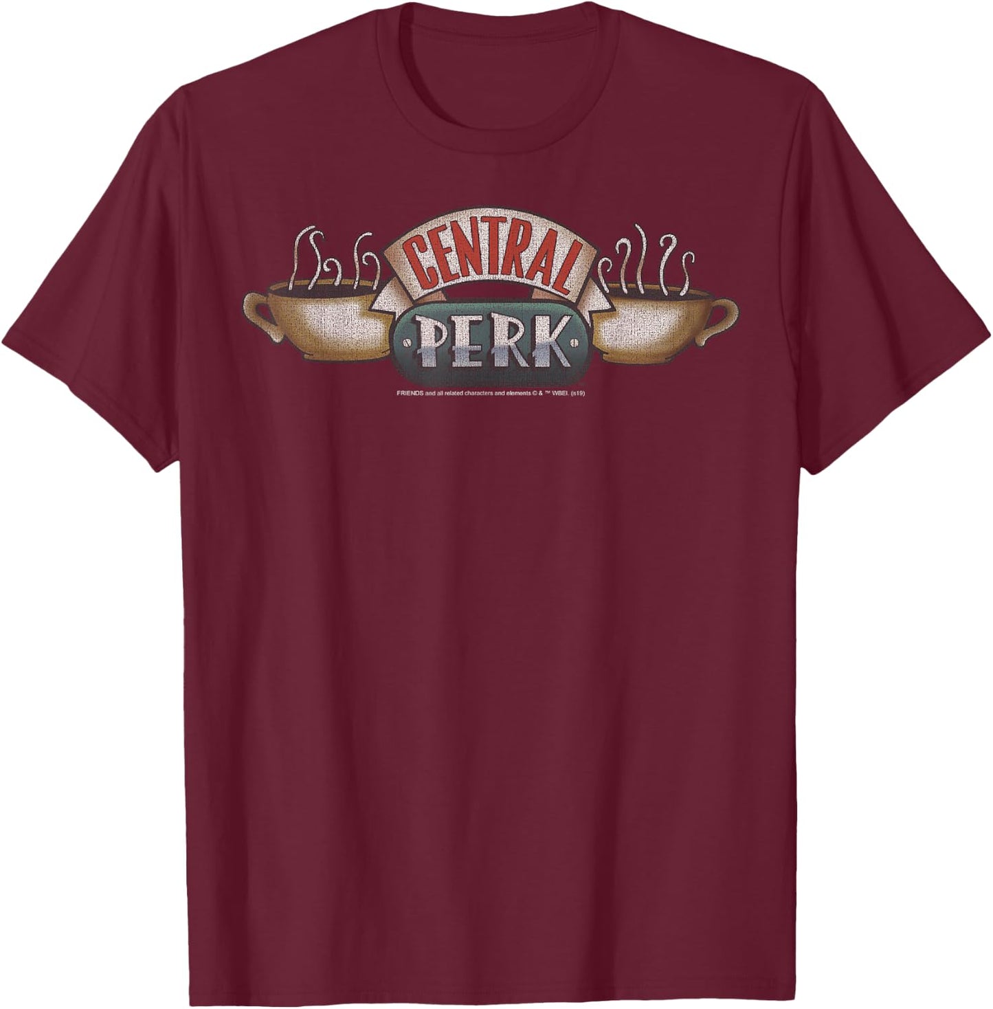 Friends Central Perk Classic Logo T-Shirt - T-Shirt | Maroon