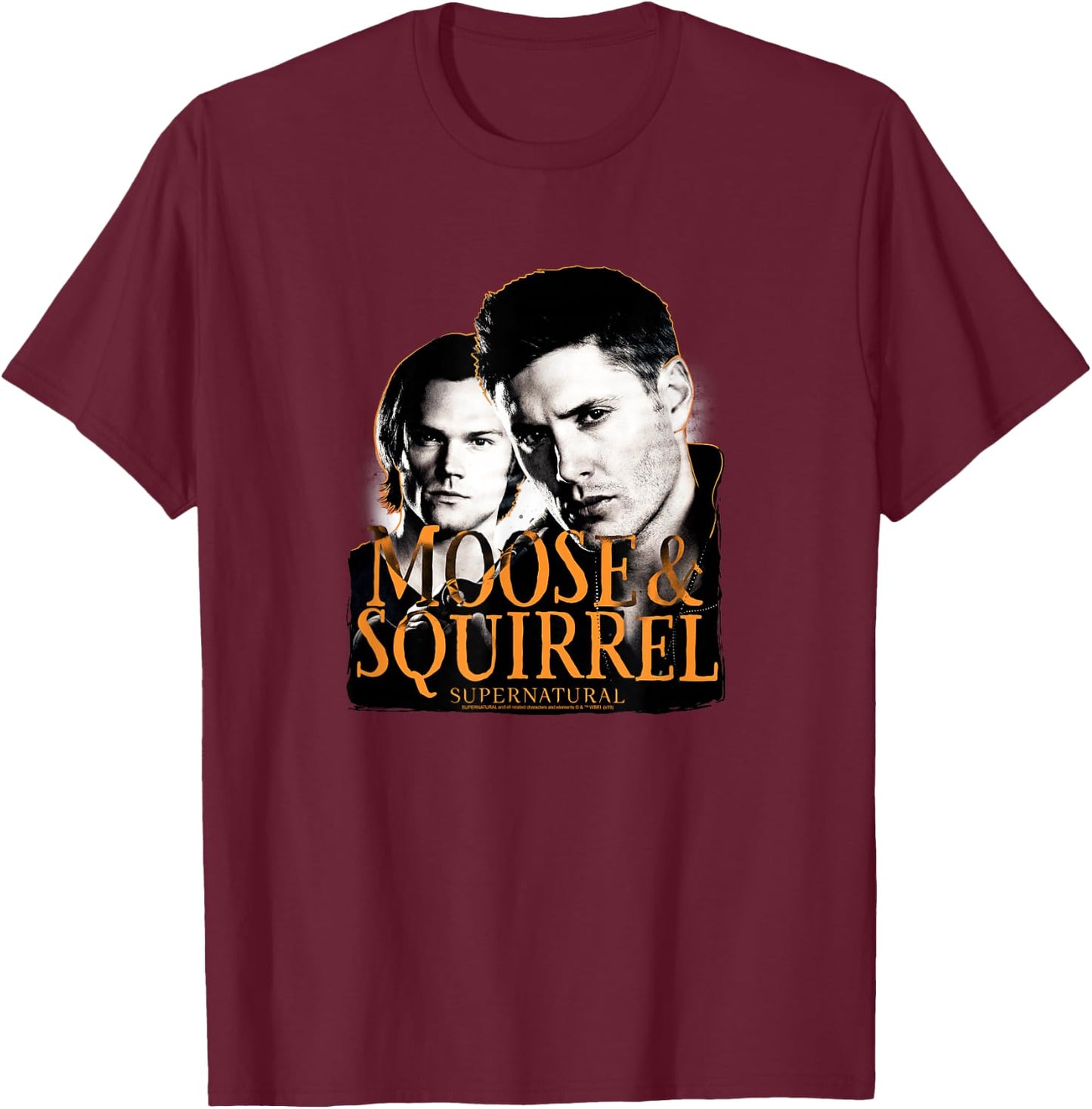 Supernatural Moose & Squirrel T-Shirt - T-Shirt | Maroon