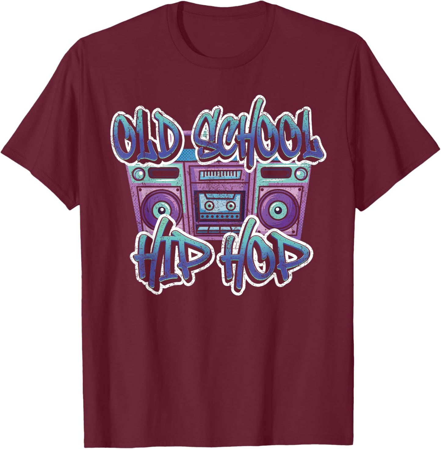 Retro Old School Hip Hop Graffiti Kassette 80er 90er Jahre T-Shirt - T-Shirt | Maroon