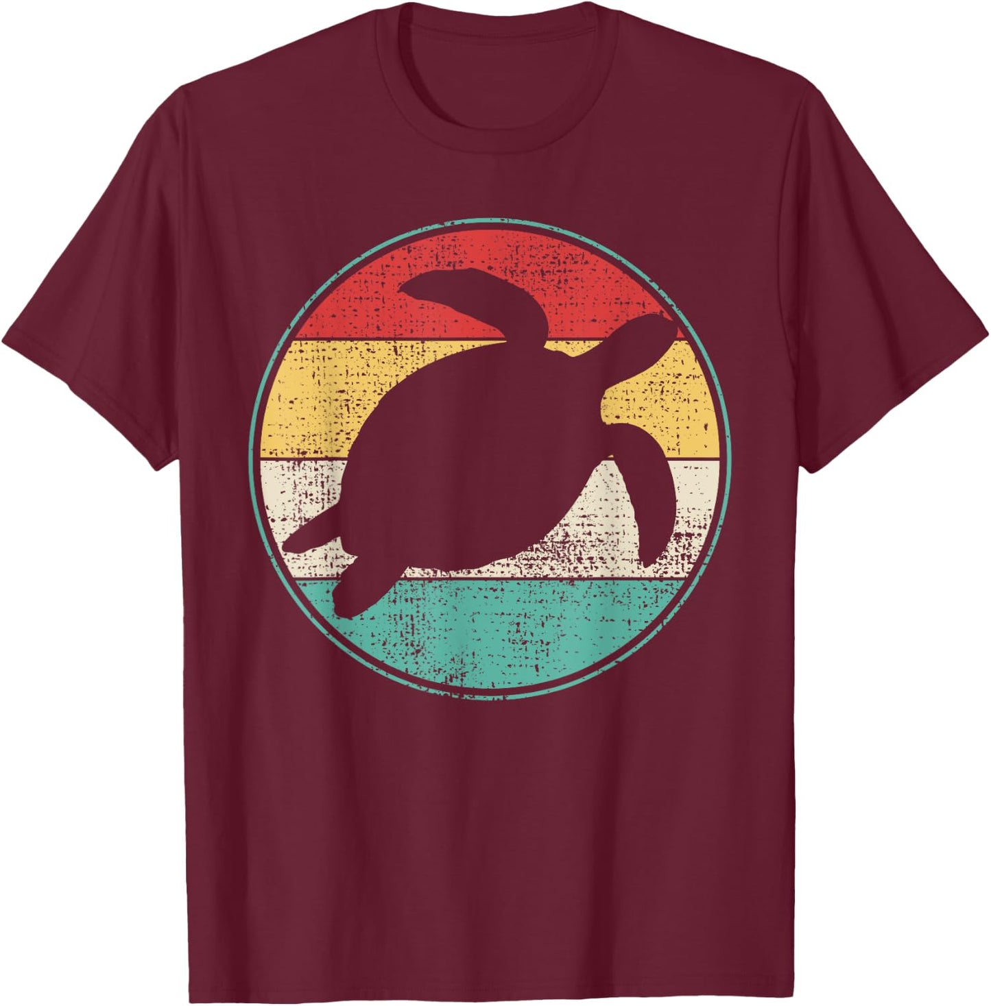 Vintage Retro Turtle Tortoise Waterturtle Marine Biologist T-Shirt - T-Shirt | Maroon