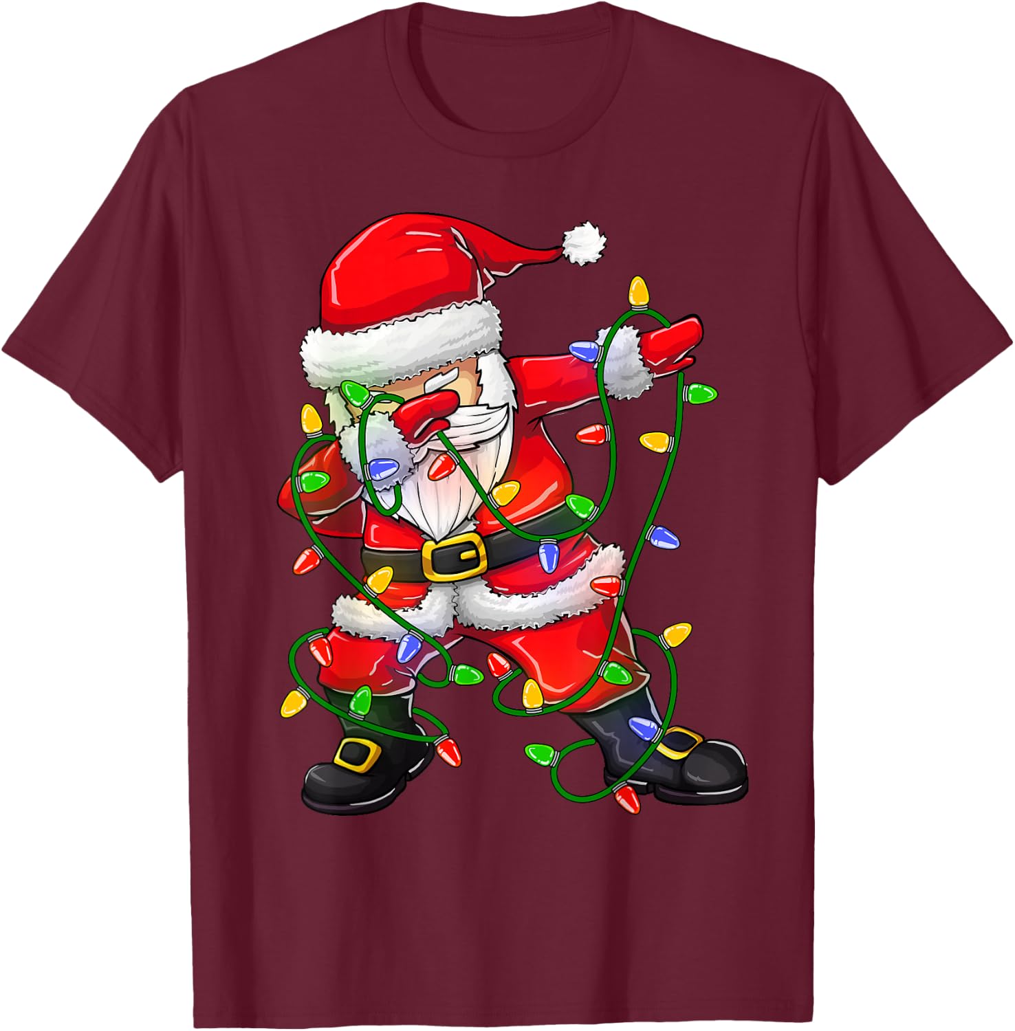 Dabbing Santa Funny Christmas Shirts Women 2024 Boys Girls T-Shirt - T-Shirt | Maroon