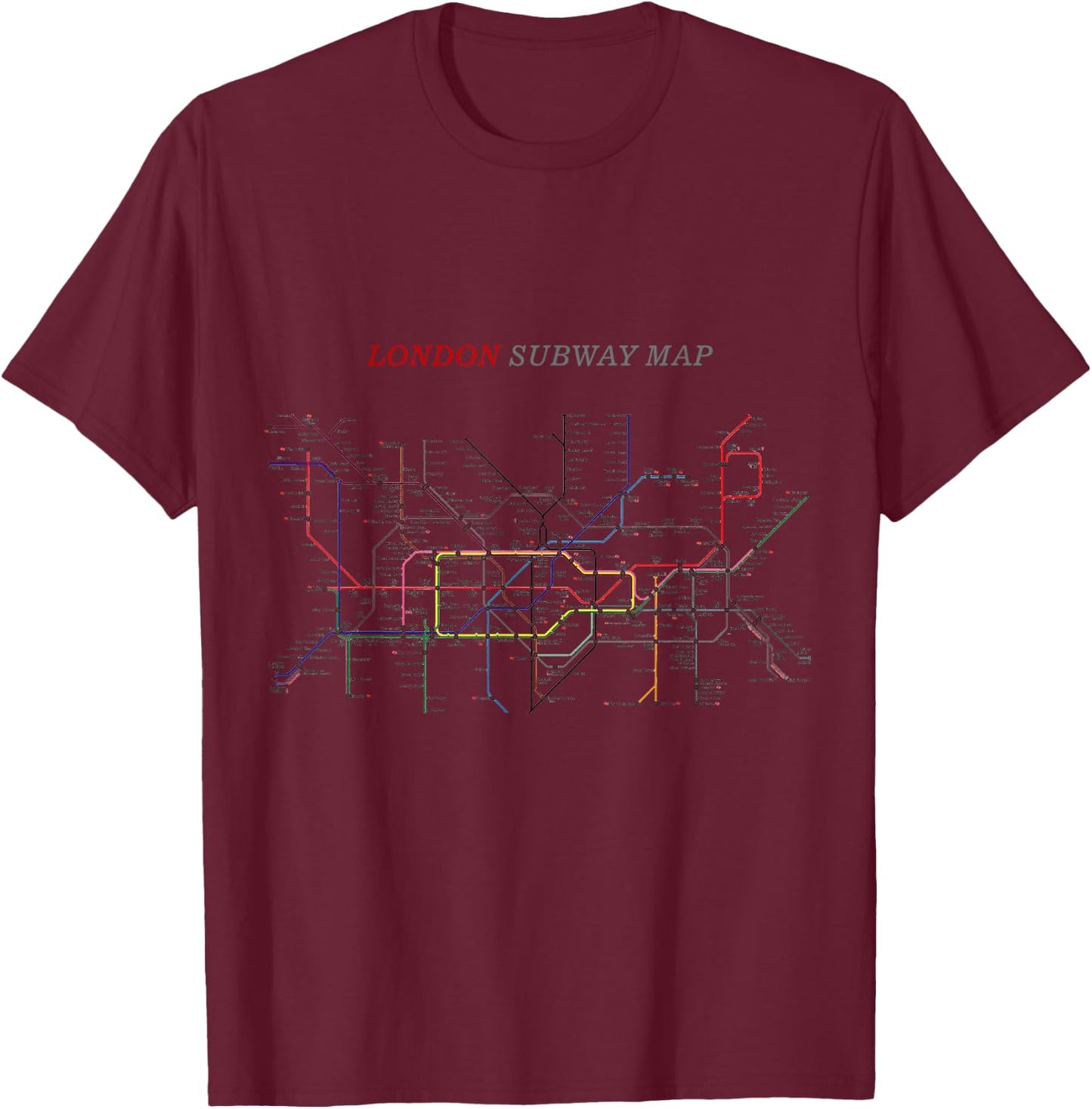 London Subway Map | Metro, Underground T-Shirt - T-Shirt | Maroon
