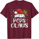 Pops Claus Christmas Santa Hat Matching Family Xmas Lights T-Shirt - T-Shirt | Maroon
