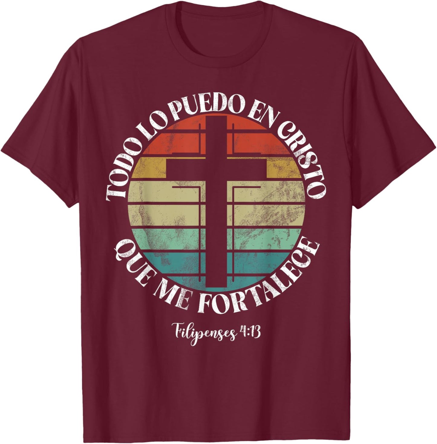 Christian Spanish Español Cristianos Religious Jesus God T-Shirt - T-Shirt | Maroon