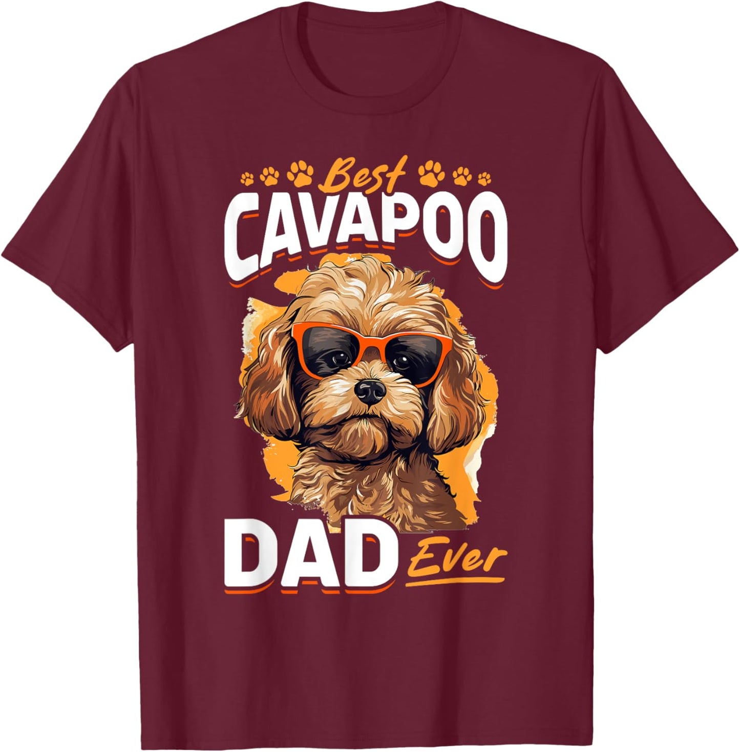 Cavapoo Dog Breed Pet Best Cavapoo Dad Ever Women Girls Kids T-Shirt - T-Shirt | Maroon