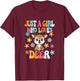 Just A Girl Who Loves Deer Cute Deer Lover Girls Kids T-Shirt - T-Shirt | Maroon