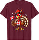Funny Turkey Graphic Canada Flag Happy Canadian Thanksgiving T-Shirt - T-Shirt | Maroon