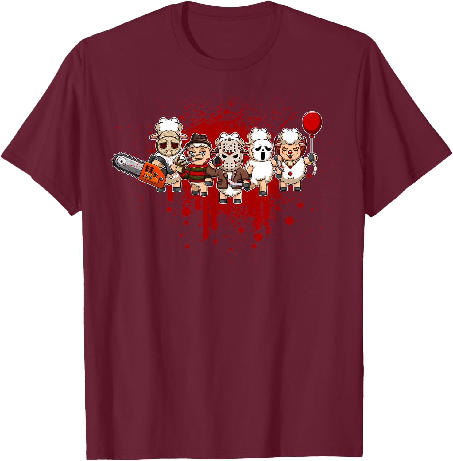 My Little Horror Crew - Halloween Sheep T-Shirt - T-Shirt | Maroon