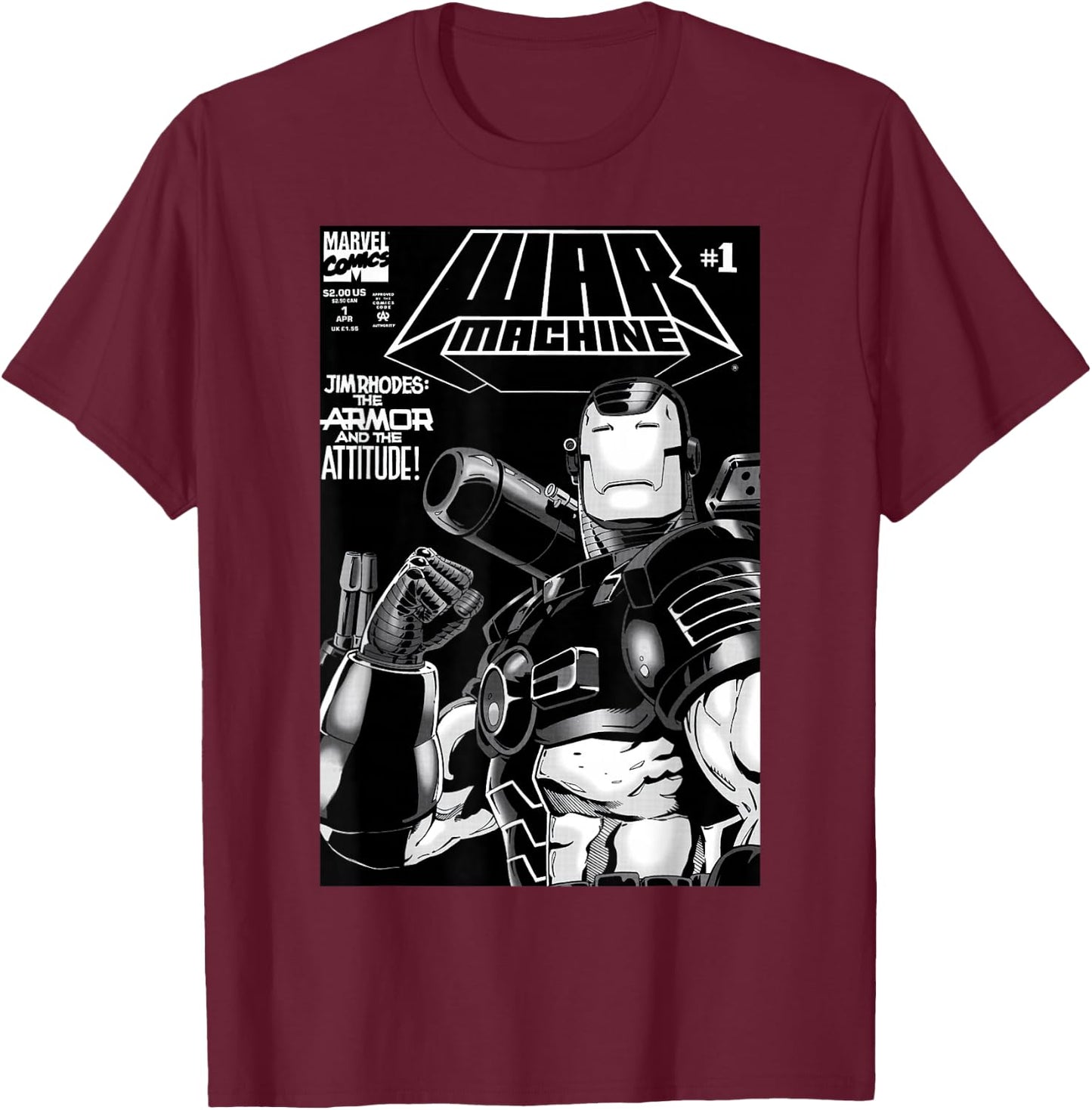 Marvel War Machine Number 1 Comic Cover T-Shirt - T-Shirt | Maroon