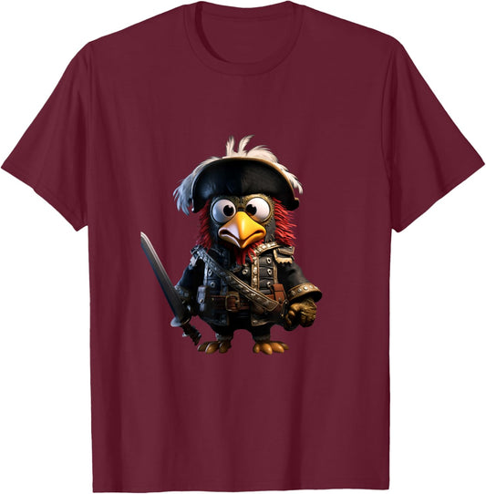 Pirate Chicken Buccaneer Pirate Costume Kids Boys T-Shirt - T-Shirt | Maroon